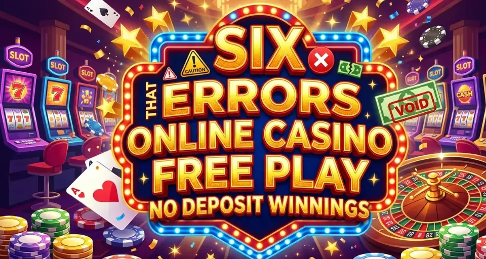 Six Errors That Void Online Casino Free Play No Deposit Winnings