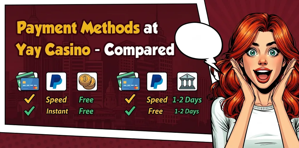 Payment Methods at Yay Casino- Compared