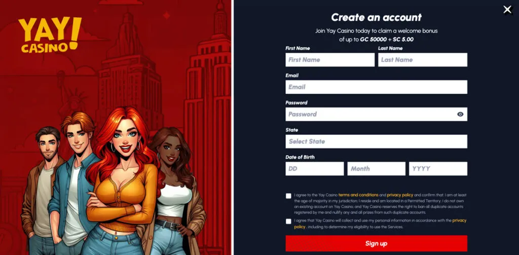 How To Create A Yay Casino Account?