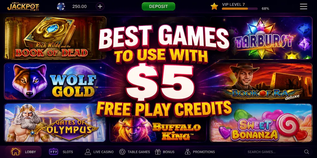 Best Games To Use With $5 Free Play Credits